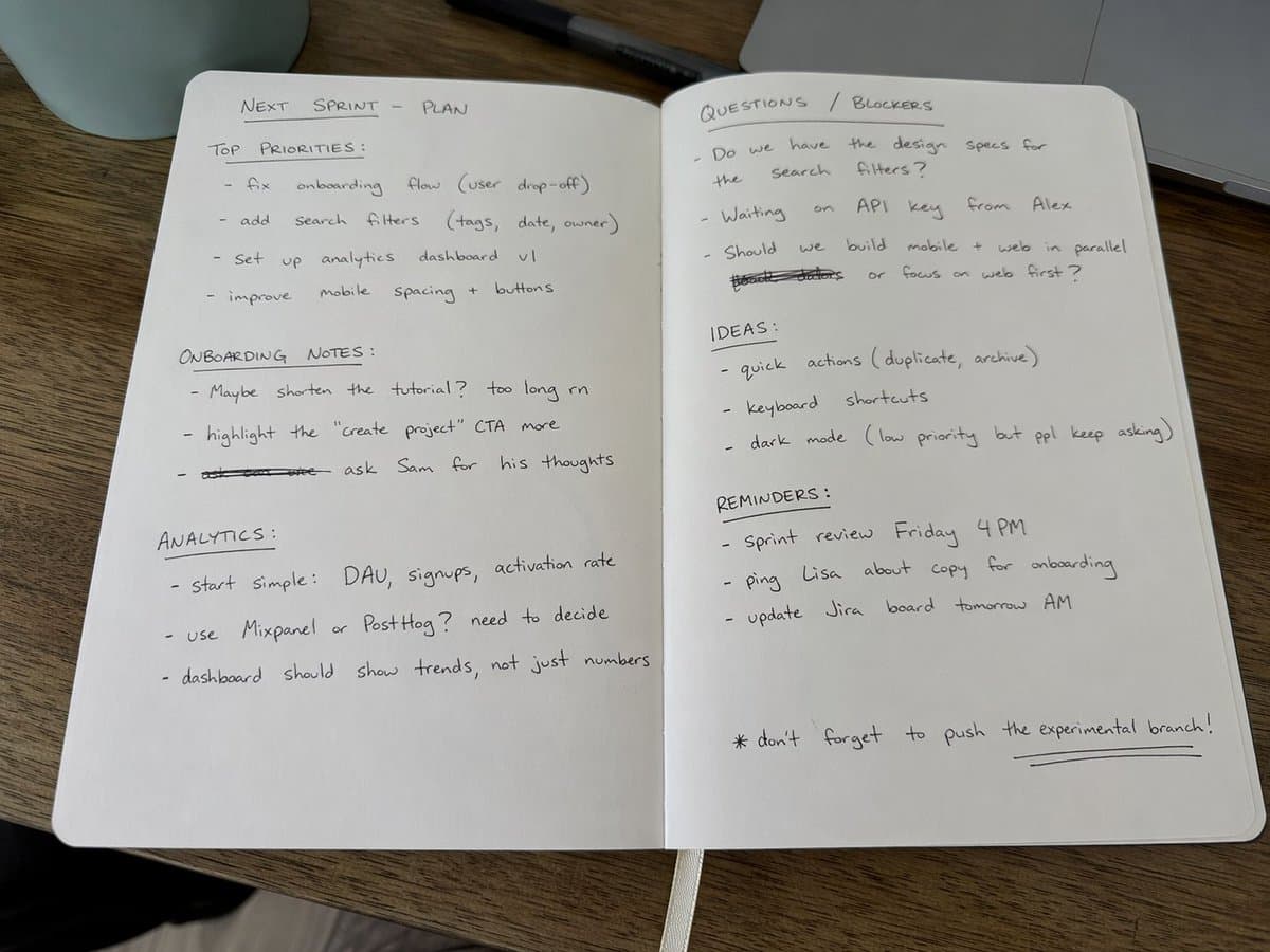 Realismo de cuaderno manuscrito