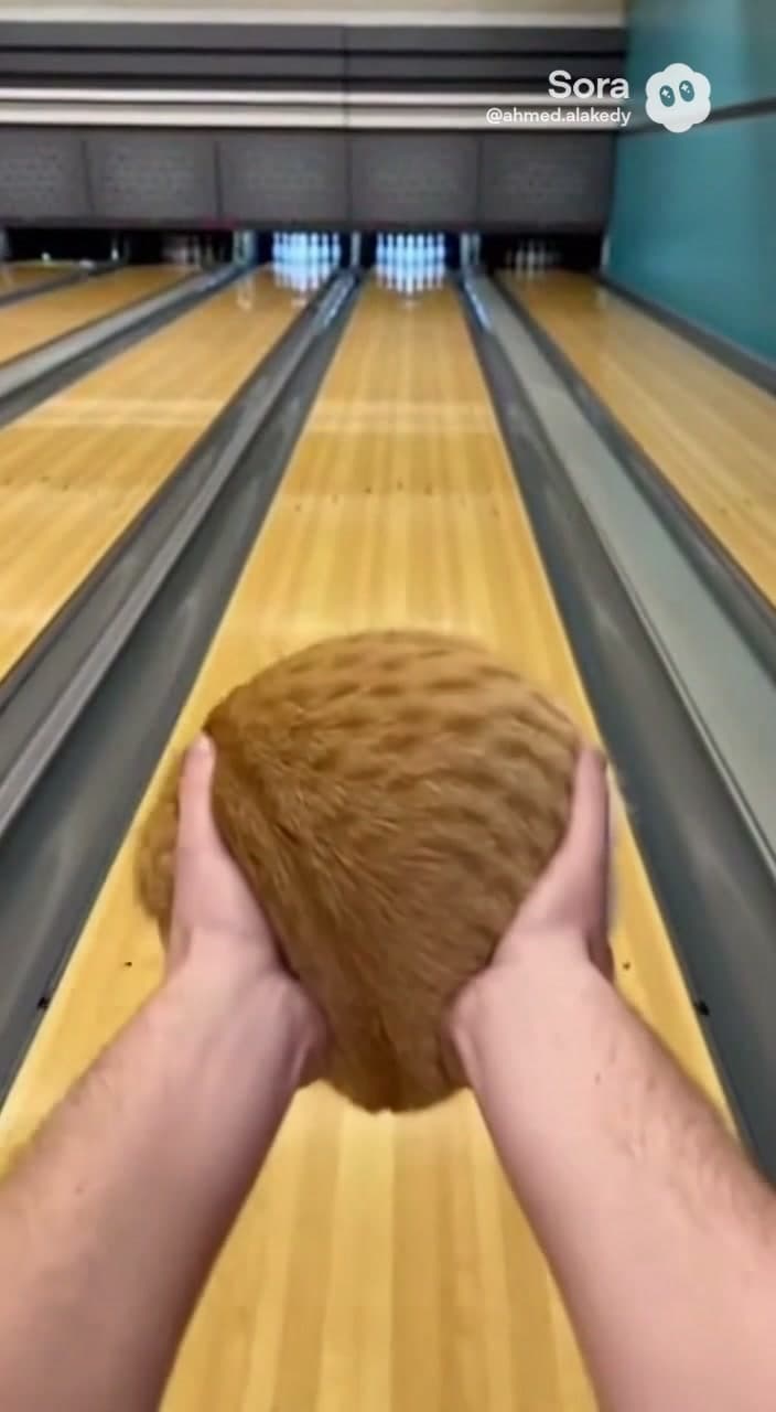 sora2-cat-bowling