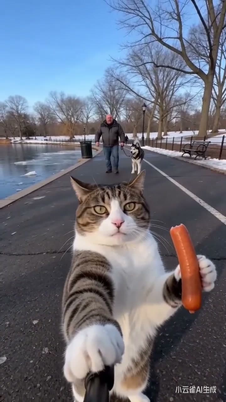 sora2-cat-selfie-pond